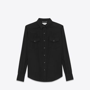 YSL WESTERN SHIRT IN BLACK TWILL